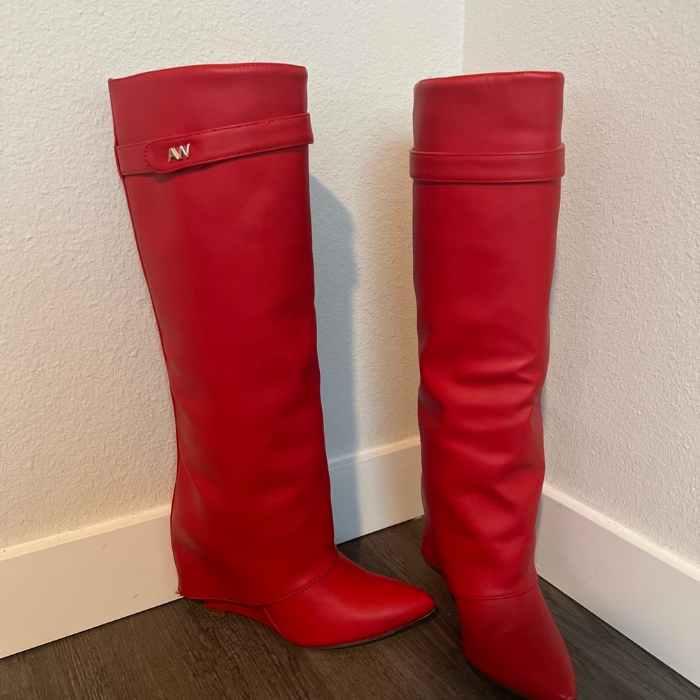 Azalea Wang Stuck On You Wedge Boot In Red - image 3